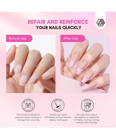 Saviland 60g Nail Repair Kit Quick & Easy Instant Fix for Broken Nails | Natural Clear & Pink Dip Powder 21ml Glue | Home & Salon Use - Buy Online on GoSupps.com