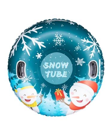 Inflatable Snow Tubes for Kids and Adults, Heavy Duty Snow Sleds with Sturdy Handles,Large Winter Skating Sports Outdoor Activity, Toys Gifts for Family Winter Fun Snow Man