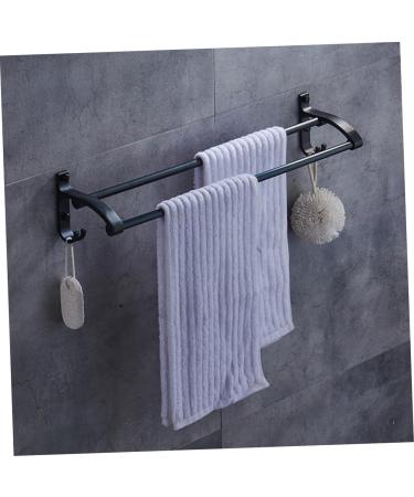 OSALADI 2pcs Cabinet Hooks Wall Towel Rack Towel Holder Self- Coat Hanger Wall-Mounted Double Towel Bar Blackx2pcs Size 1x2pcs - Buy Online on GoSupps.com