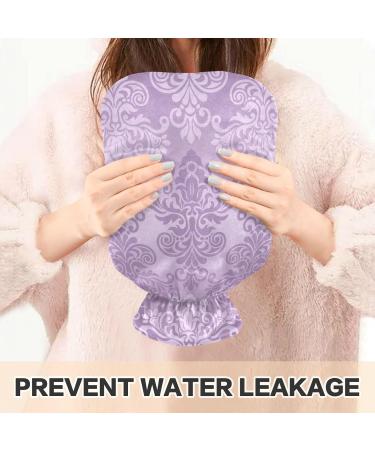 Hot Water Bottle with Floral Cover - 1L for Pain Relief | Purple Design | Ideal for Bed & Foot Comfort - Buy Online on GoSupps.com