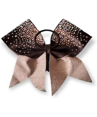 Rhinestone Cheer Bow - Crystal Studded Black Ponytail Holder for Cheerleaders - Buy Online on GoSupps.com
