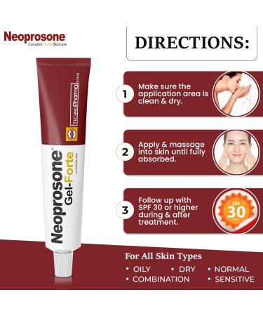 Neoprosone Skin Brightening Gel - 1 fl oz / 30 ml - Daily Skin Moisturizer works on Oily Combination Sensitive Skin with Alpha Arbutin For Face & Body - Buy Online on GoSupps.com