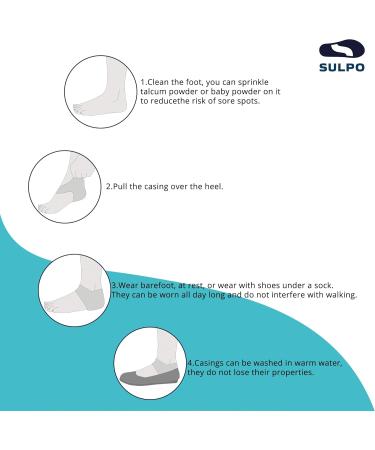 Buy Sulpo 4 Pair Heel Cushions & Gel Socks for Heel Spur & Plantar Fasciitis Relief - Foot Care Silicone Pads - Buy Online on GoSupps.com