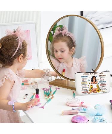 God Says I Am Unique Makeup Bag - African American Inspirational Cosmetic Pouch - Buy Online on GoSupps.com