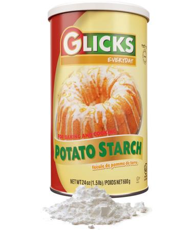 Glicks Finest, Potato Starch 24oz, (1.5 lb Resealable Container) Gluten Free