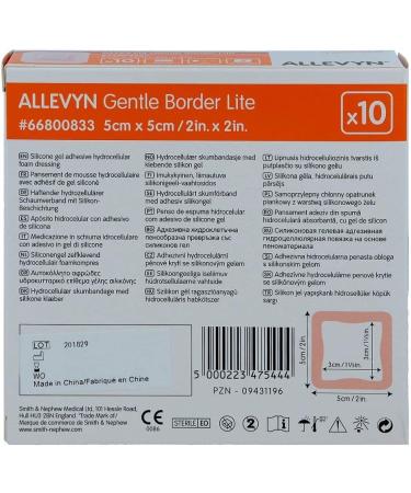 Buy ALLEVYN Gentle Border Lite 5x5 cm Foam Dressing - 10 Pack | International Shipping Available - Buy Online on GoSupps.com