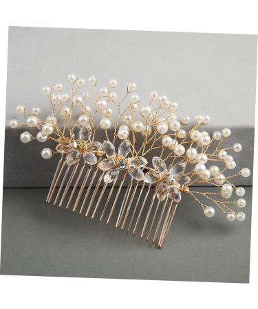 Housoutil Flower Hair Comb Gold Hair Clips Wedding Hair Clips Bridal Hair Accessory Rhinestone Bridal Wedding Clip Bridal Hair Clip Bridal Hair Pin Rhinestones Bride Pearl Flower - Buy Online on GoSupps.com