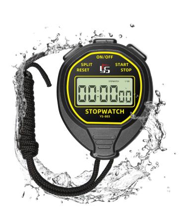 Waterproof Digital Stopwatch Timer, ANTEQI Large Display Simple Stopwatch with ON/Off Function No Clock No Calendar No Alarm Silent Stopwatch for Baseball Swimming Running Training Kids Coaches