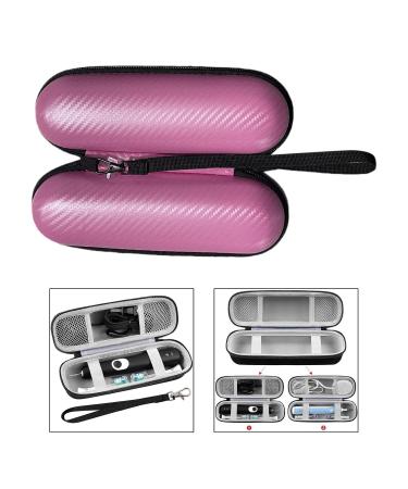 Portable Pink PU Leather Toothbrush Holder with Mesh Pocket for Accessories Storage - Ideal for Travel & Organization - Buy Online on GoSupps.com