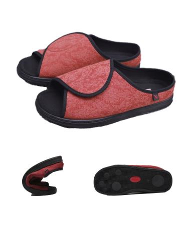 Diabetic Shoes for Women Adjustable Widened for Swollen Wide and Fat Feet Deformed Nursing Shoes Soft Comfortable for Summer Red (Women 7.5) Red WOMEN 7.5