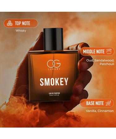 OG BEAUTY LUXURY Smokey Eau De Parfum Perfume for Men with Aged Whisky & Sandalwood | Premium Long-Lasting Smoky & Woody Fragrance 50ml - Buy Online on GoSupps.com