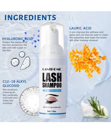 Eyelash Shampoo & Cleaner for Extensions | 50ml Eyelash Make-Up Remover with 2 Brushes | Salon & Home Use - Buy Online on GoSupps.com