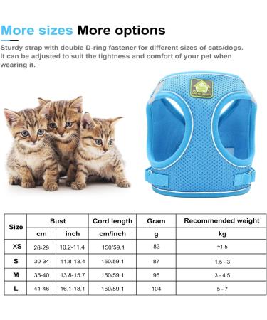 Neuwehe Cat Dishes & Leash Set - Adjustable Reflective Cat Harness & Tableware for Kittens & Small Dogs (XS Blue) - Buy Online on GoSupps.com
