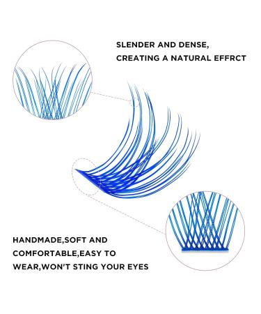Colored Lash Clusters DIY Eyelash Extensions 72 C/D Curl - Natural Blue-D mix8-16 - Buy Online on GoSupps.com
