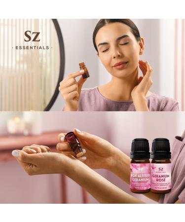 Geranium Essential Oil Duo High Altitude & Ros Set of 2 Bottles (0.17 Fl Oz - 5 mL Each) 100% Pure Natural & Undiluted Therapeutic Grade & Vegan - Buy Online on GoSupps.com
