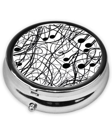 Musical Notation Mini Round Pill Box | 3 Compartment Travel Organizer | Portable Medicine Case for Home & Office - Buy Online on GoSupps.com