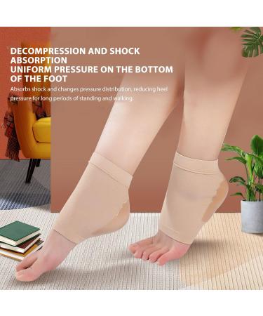 Gel Heel Protector Relieve Heel Pain and Heal Dry Cracked Heels Silicone Heel Cups 3 Pairs Repair Socks Heels Breathable Open Toe Moisturizing Gel Heel Socks for Dry Hard Heels Flesh Pink - Buy Online on GoSupps.com