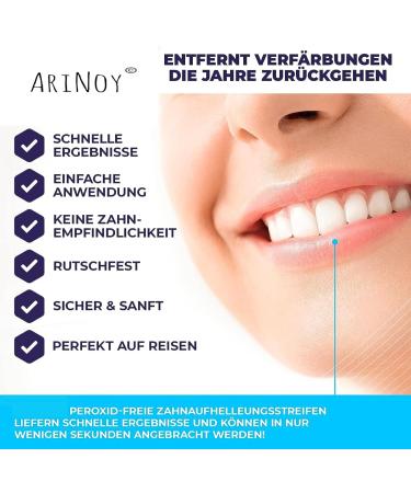 AriNoy Premium Whitening Strips - 40 Safe Teeth Whitening Strips for Effective Enamel Care | International Shipping Available - Buy Online on GoSupps.com