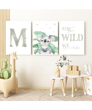Panda Whale Children's Room Pictures | Safari Animals 3-Piece Poster Set for Kids | Personalized Wall Art - Buy Online on GoSupps.com