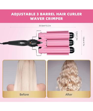 3 Barrel Curling Iron Wand - Hair Curler & Crimper for Short Hair Styling | US 32mm Hair Waver Tool - Buy Online on GoSupps.com