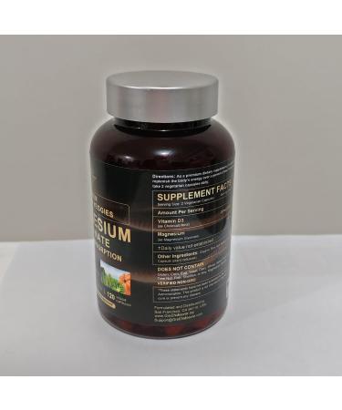 FrexNutri Magnesium Glycinate 500mg | Pure Magnesium Complex with Vitamin D3 | High Absorption Supplement for Men & Women | Gentle Magnesium Capsules | 120 Count - Buy Online on GoSupps.com