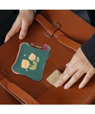 Healvian Flower Makeup Bag | Sanitary Napkin Storage & Menstrual Pad Holder | Portable Zipper Bag for Tampons & Coins | First Period Kit | Green Women's Makeup Bag - Buy Online on GoSupps.com