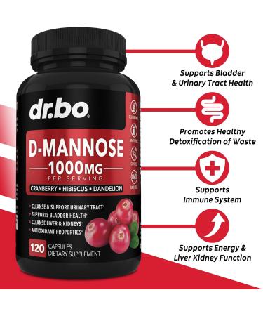Kidney Cleanse & D Mannose Supplements - Kidney Detox Support Supplement D-Mannose 500mg 1000mg Capsules - DMannose & Natural Cranberry to Support Kidneys Bladder & Urinary Tract Health Supplements - Buy Online on GoSupps.com