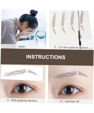 Beavorty 6pcs Eyebrow Stickers Makeup Stickers Instant Transfer Eyebrows 3d Hair-like Eyebrows Stickers Miss 1 count (Pack of 1) Brown - Buy Online on GoSupps.com