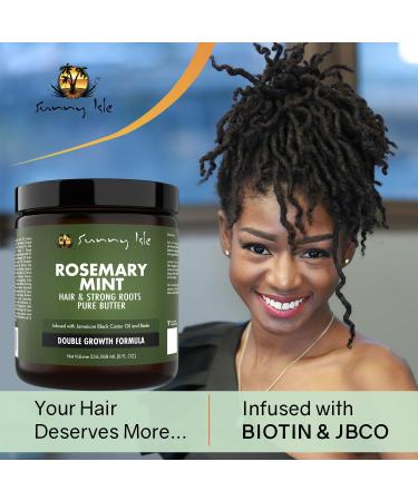 Sunny Isle Rosemary Mint Hair and Strong Roots Butter 8oz Infused with Biotin & Jamaican Black Castor Oil to Strengthen and Nourish Hair Follicles for Dry Scalp Split Ends & All Hair Types - Buy Online on GoSupps.com