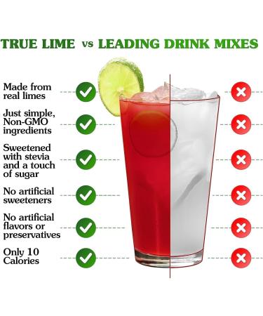 TRUE LIME Watermelon Limeade Drink Mix (10 Packets) | Made from Real Limes | No Preservatives No Artificial Sweeteners Gluten Free | Water Flavor Packets & Water Enhancer with Stevia (6-Pack) 10 g (Pack of 6) - Buy Online on GoSupps.com