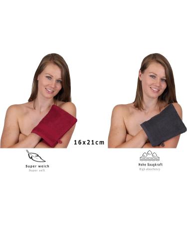 Buy Betz 10-Piece Premium 100% Cotton Wash Gloves Set | Ruby Red & Graphite | International Shipping Available - Buy Online on GoSupps.com