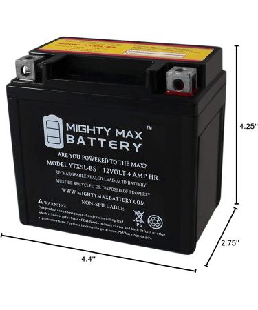 Mighty Max Battery YTX5L-BS - High-Performance ATV Battery Replacement for Kawasaki KFX90 (07-09) - International Shipping Available - Buy Online on GoSupps.com