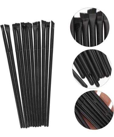 PLAFOPE 12pcs Eyeliner Brush Eye Shadow Brush Liner Brush for Eyes Makeup Eyeshadow Flat Liner Brush 14.5x0.7x0.5cm Black - Buy Online on GoSupps.com