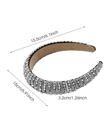 WLLHYF Rhinestone Headband - Fashionable Sparkly Black/Silver Diamond Hair Hoop for Women - Bridal/Wedding Accessories - Buy Online on GoSupps.com
