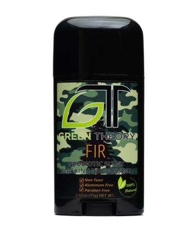 Green Theory Fir Scent Masking Natural Deodorant - Probiotic Aluminum Free Hunting - Tree Scents Collection - Solid 2.65 Ounce