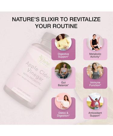 Pure By Nature Apple Cider Vinegar Pills with Probiotic - 120 Capsules for Weight Management & Cleanse Support | Raw ACV for Men & Women - Buy Online on GoSupps.com