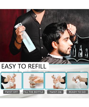 200ml Continuous Spray Bottles - 2 Pack Hairdresser & Plant Watering Sprayers - Ultra Fine Mist Safe for Hair Styling & Cleaning - Black & White - Buy Online on GoSupps.com