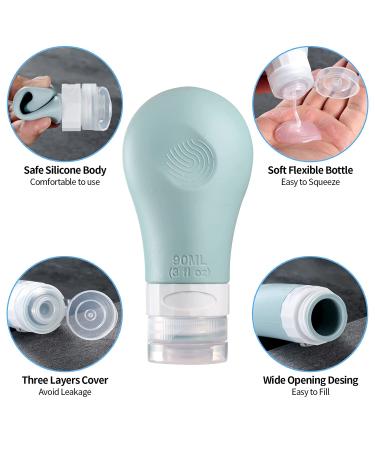 Gemice TSA Approved Travel Bottles - Leak Proof Silicone Squeezable Containers Set (16 Pack) - Grey - Buy Online on GoSupps.com