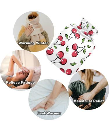 NAANLE Cartoon Cherry Berries 1L Heat Bottle - Transparent Hot Water Bag for Bed Hand & Foot Warmer Pain Relief & Cold Therapy - Buy Online on GoSupps.com