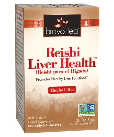 Bravo Tea Reishi Liver Health Herbal Tea Caffeine Free 20 Tea Bags 6 Count Jasmine 36 Count (Pack of 1)