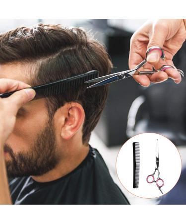 Sirabe Hair Cutting Scissors Set - 9 Pcs Hairdressing Kit for Professional Barber Salon & Home Use - Thinning Scissor, Neck Duster, Leather Case - Men, Women, Pet - Pink - Buy Online on GoSupps.com