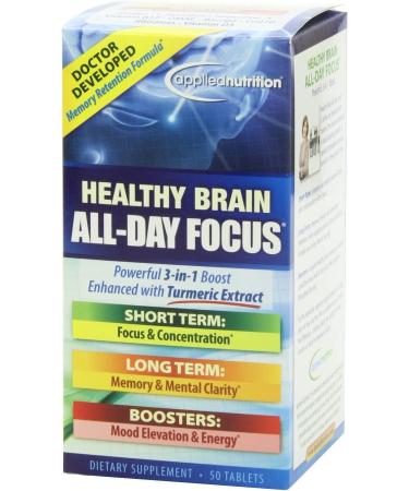 Applied Nutrition Healthy Brain All-Day Focus - 50 Tablets for Mental Clarity & Concentration - Buy Online on GoSupps.com