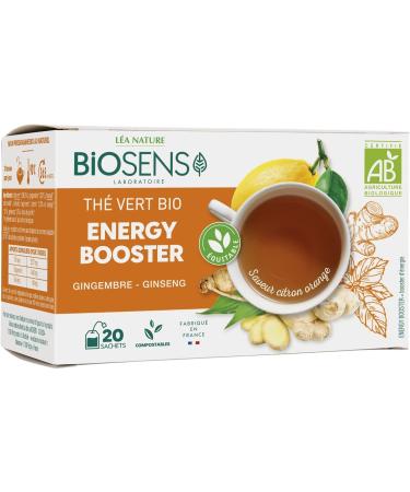 Biosens Energy Booster Green Tea - Ginger and Ginseng - Certified Organic AB - Made in France - Fair Trade - 20 Bags - Buy Online on GoSupps.com