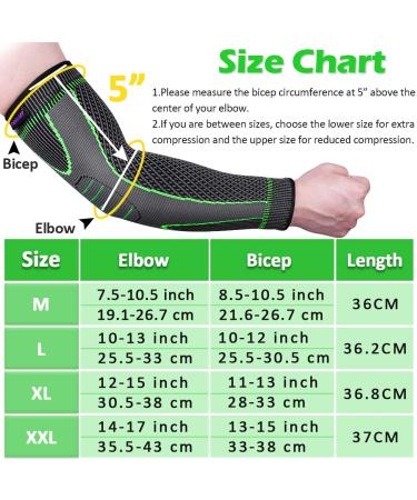 Beister Elbow Braces Compression Arm Sleeves 1 Pair | 20-30 mmHg Non-Slip Breathable Arm Support for Tendonitis, Tennis Elbow, Arthritis, Weightlifting | Men & Women | Green - Buy Online on GoSupps.com