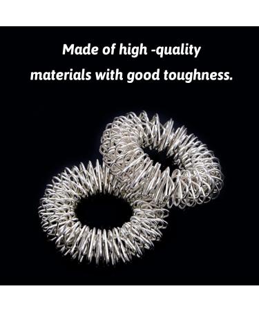 12-Piece Acupressure Finger Massage Rings - Anti-Stress Silver Rings for Relaxation & Wellness - Buy Online on GoSupps.com