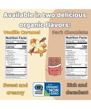 Organic Vanilla Caramel Pea Protein Oatmilk Blend - 30 Servings 10g Protein Non-GMO Vegan Allergen Free - 1lb Bag - Buy Online on GoSupps.com