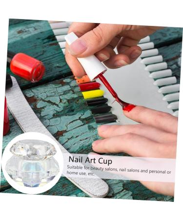 Angoily Nail Art Crystal Cup Sheer Nail Polish Vial Bead Container Panda Headband Travel Containers Empty Sample Jar Clear Tumblers Makeup Container Cream Glass Cosmetic - Buy Online on GoSupps.com