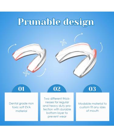 4-Piece Teeth Grinding Protection Set | Bite Guards in 2 Sizes | Improve Sleep Quality & Prevent Bruxism - Buy Online on GoSupps.com