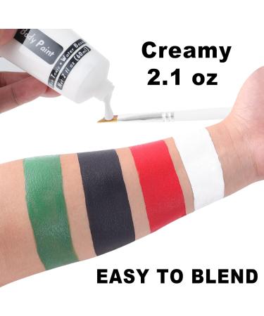 Go Ho Black and White Cream Face Body Paint (4 oz) - Water Based White Zombie Skeleton Clown Face Painting for Adults & Children - SFX Cosplay Makeup for Halloween, Day of the Dead & Festivals - Buy Online on GoSupps.com