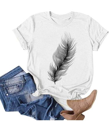 Short Sleeve Graphic Print Women's Shirts - Casual Summer Tops in White (XX-Large) - Buy Online on GoSupps.com